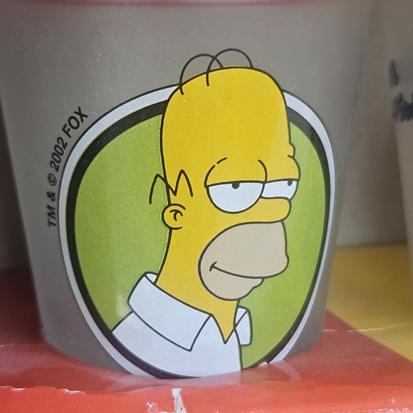 The Simpsons Homer Simpson Shot Glass Glasses Set of 4 Frosted 2000 VTG Downpace - Picture 7 of 8